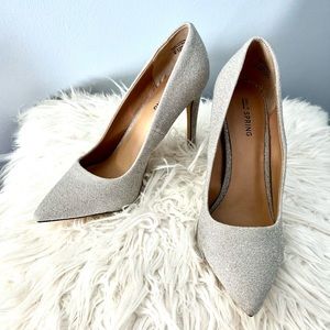Sparkly Silver Stiletto Heels- 4 Inches